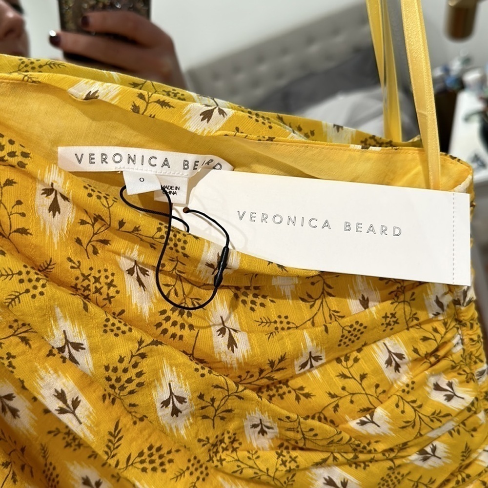 NWT Veronica Beard One Shoulder Virginia Sun Yellow size 0 - Picture 11 of 11